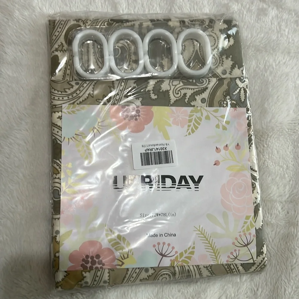 New Ufriday Roman Floral Shower Curtain Size 72W x 78L in